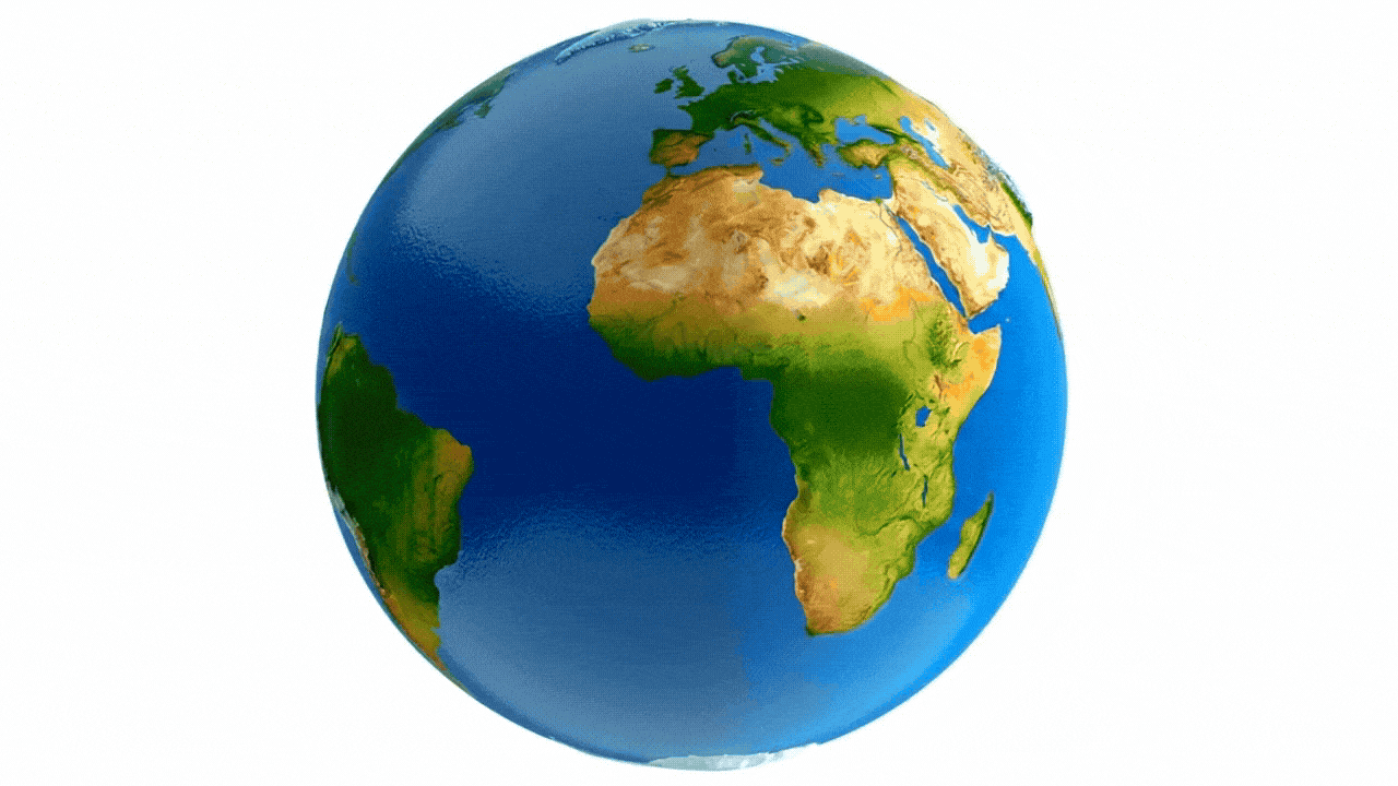 Globe showing worldwide reach